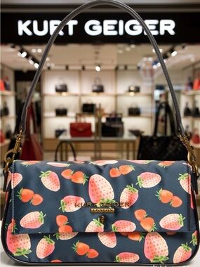 Kurt Geiger Navy Strawberry-Print Shoulder Bag